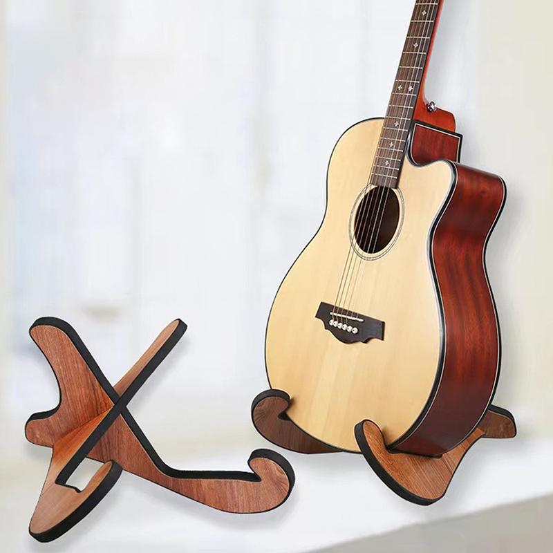 Drewniany stojak na gitarę dla instrumentów akustycznych i elektrycznych Przenośny Kształtowany Podłogowy Uchwyt Ekspozycyjny na Ukulele Mandolinę Bas