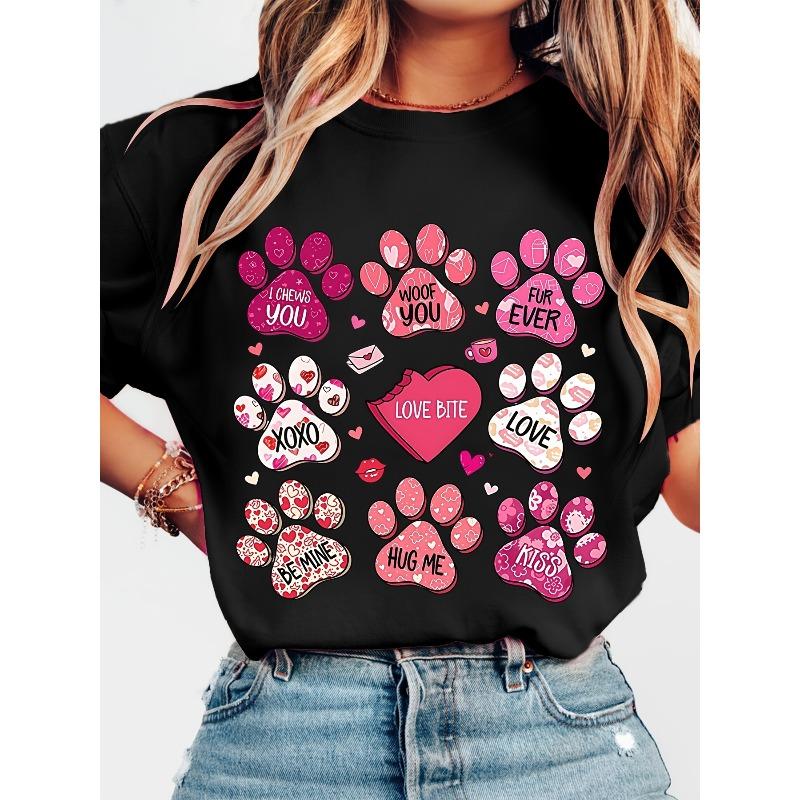 

European size , Local Delivery, 1pc Women s Casual Short-Sleeved T-shirt-Valentine s Day Gift, Holiday Fun Pattern Printing 4XL