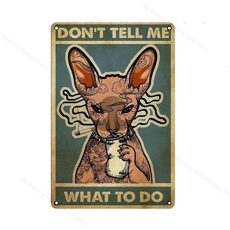 Black Cat Women Metal Sign Vintage 30 *20cm Tin Plaque Coffee Yoga Bedroom Club Decoration Home Vintage Art Plate Wall Poster