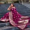 Шелковое сари Канджеварам, Kanjivaram Silk Saree For Wedding (Wine),  C J Enterprise
