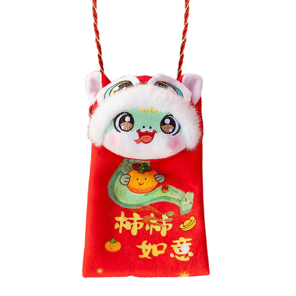 20cm Chinese New Year Red Envelope Pocket Adorable Soft Chinese Red Envelope Pocket for Kids Friends