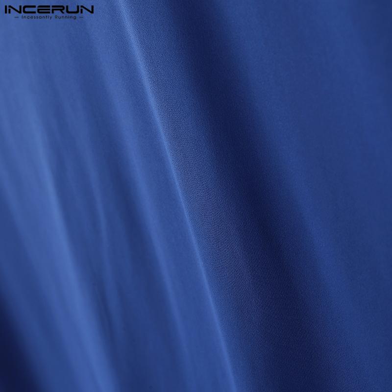 INCERUN 2 STÜCKE Herren Kurzarmhemden Kurze Hosen Lässig Figurbetont Sportlich Zweiteilige Sets