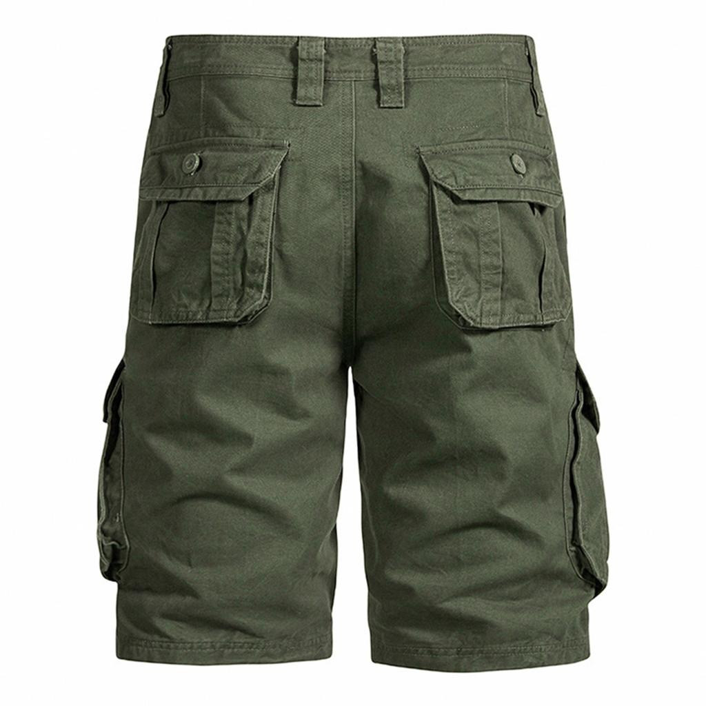 Herren-Sommer-Cargo-Shorts mit mehreren Taschen, lässige Mode, einfarbig, lockere Cargo-Shorts