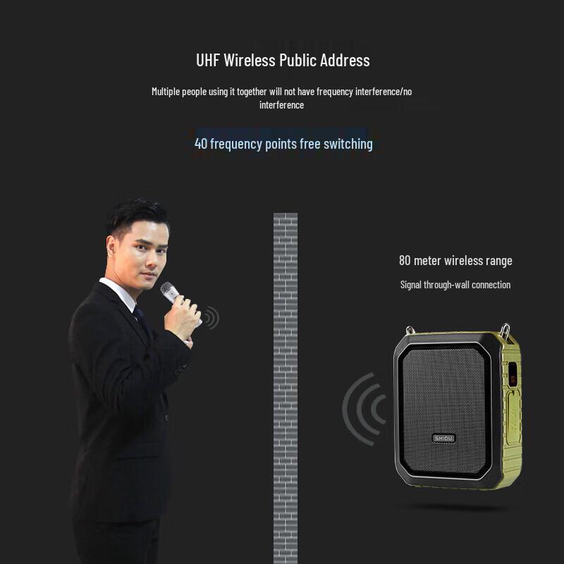 Shidu M800 Portable Voice Amplifier with Wireless Microphone