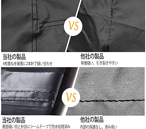 Motorcycle Cover, Waterproof, Heat-Resistant, Super Water-Repellent, Durable, for Motorcycles and Mopeds (6L - 265*105*125cm, Black)