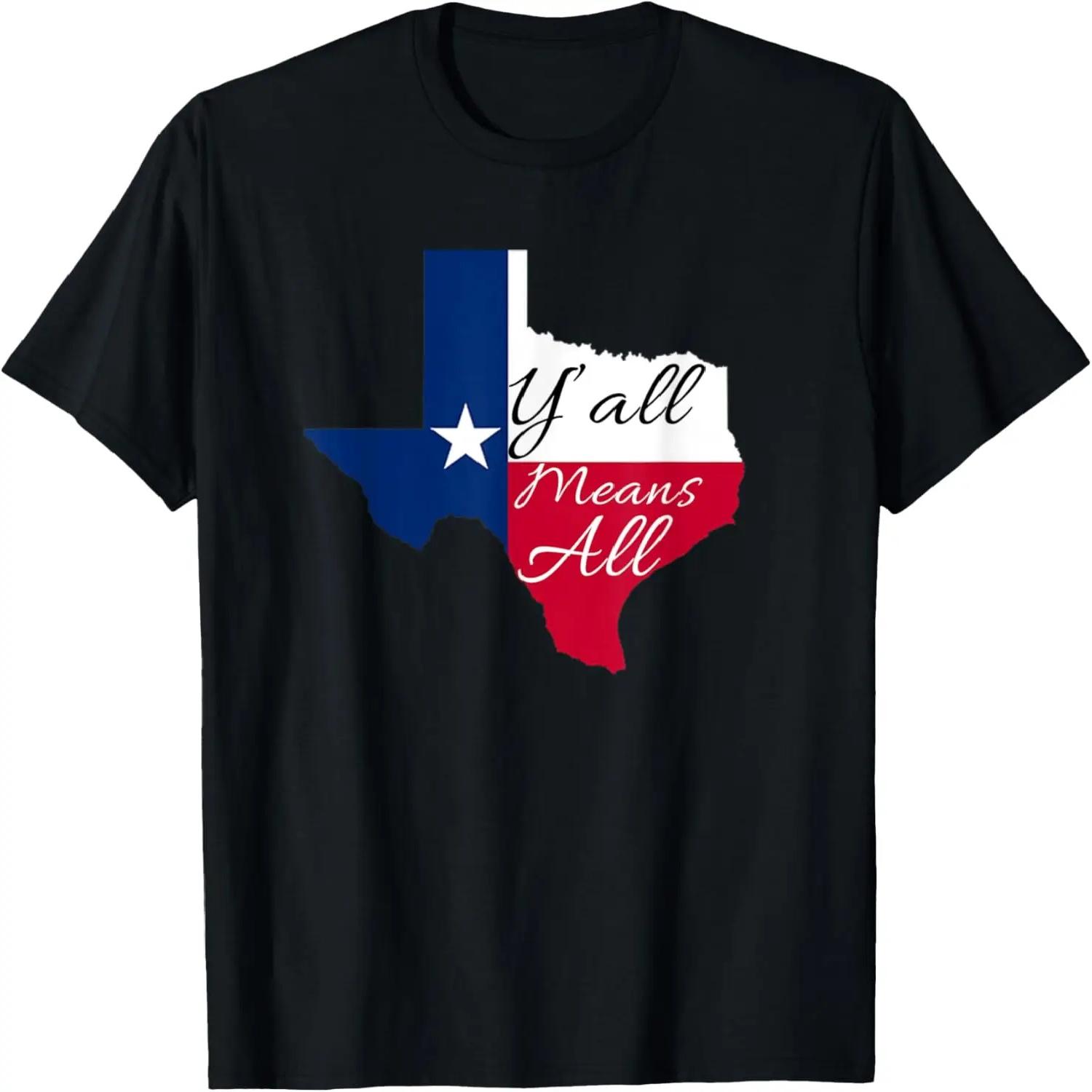 Yall Means All Shirt-Texas State Blue Red Map T Shirt T-Shirt S