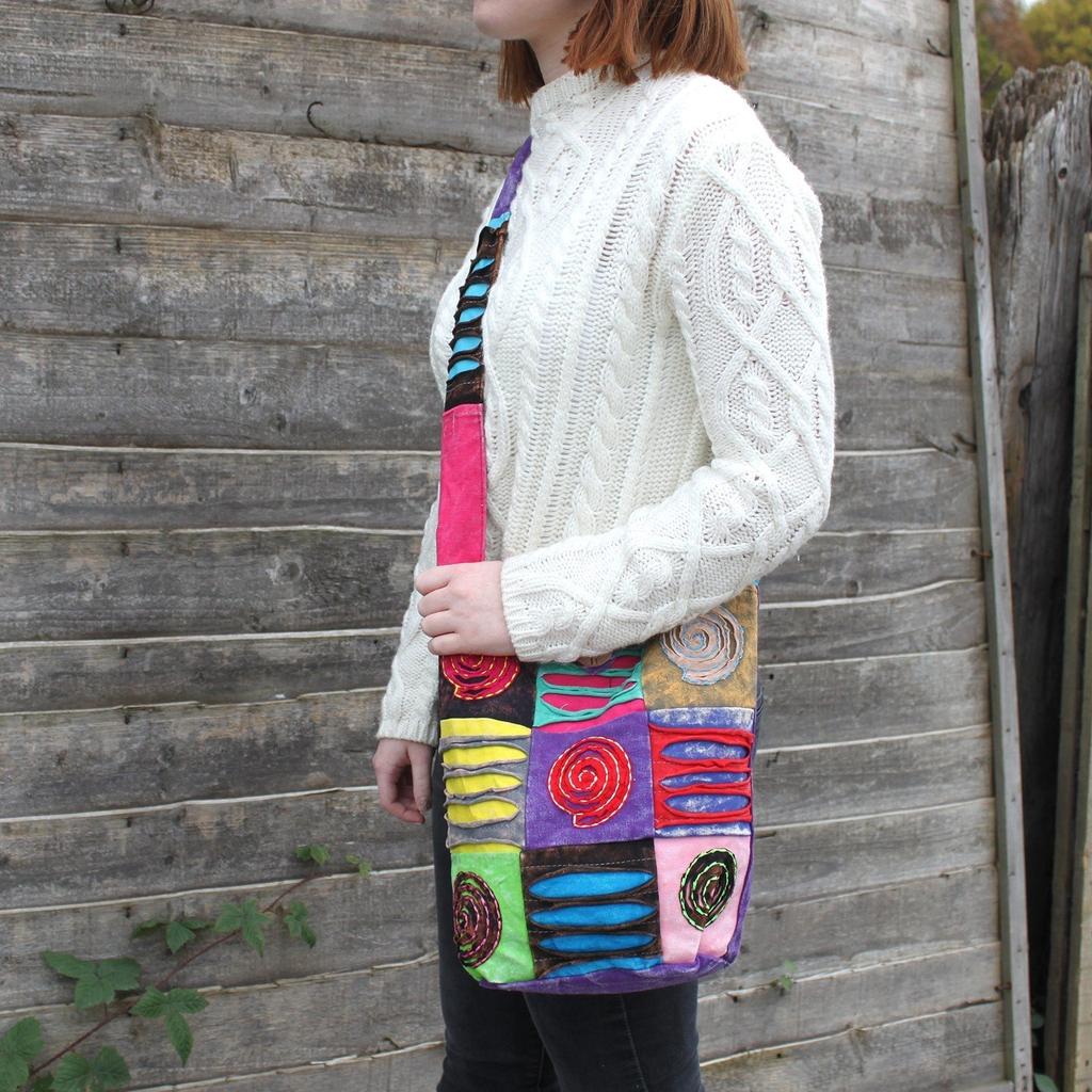 Sling Bag, Purple Spiral