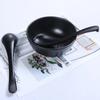 Diamine Long Handle Soup Spoon Black Imitation Porcelain Cutlery Short Handle Food Grade Plastic Spoon Korean Food Spoon