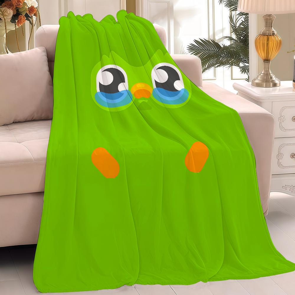 Kreskówka Edukacyjna Koc D-Duolingo Ciepły I Miękki Odpowiedni Do Sypialni Salonu Sofy Łóżka Biura Podróży Kempingu