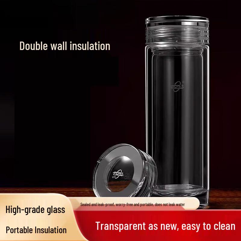 Noah Double-Layer Heat-Resistant Glass Water Bottle