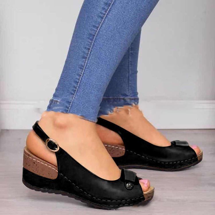 

Platform Wedges Slipper Sandals Summer Women Open Toe Shoes Platform Shoe 34EU/CN35 чёрный