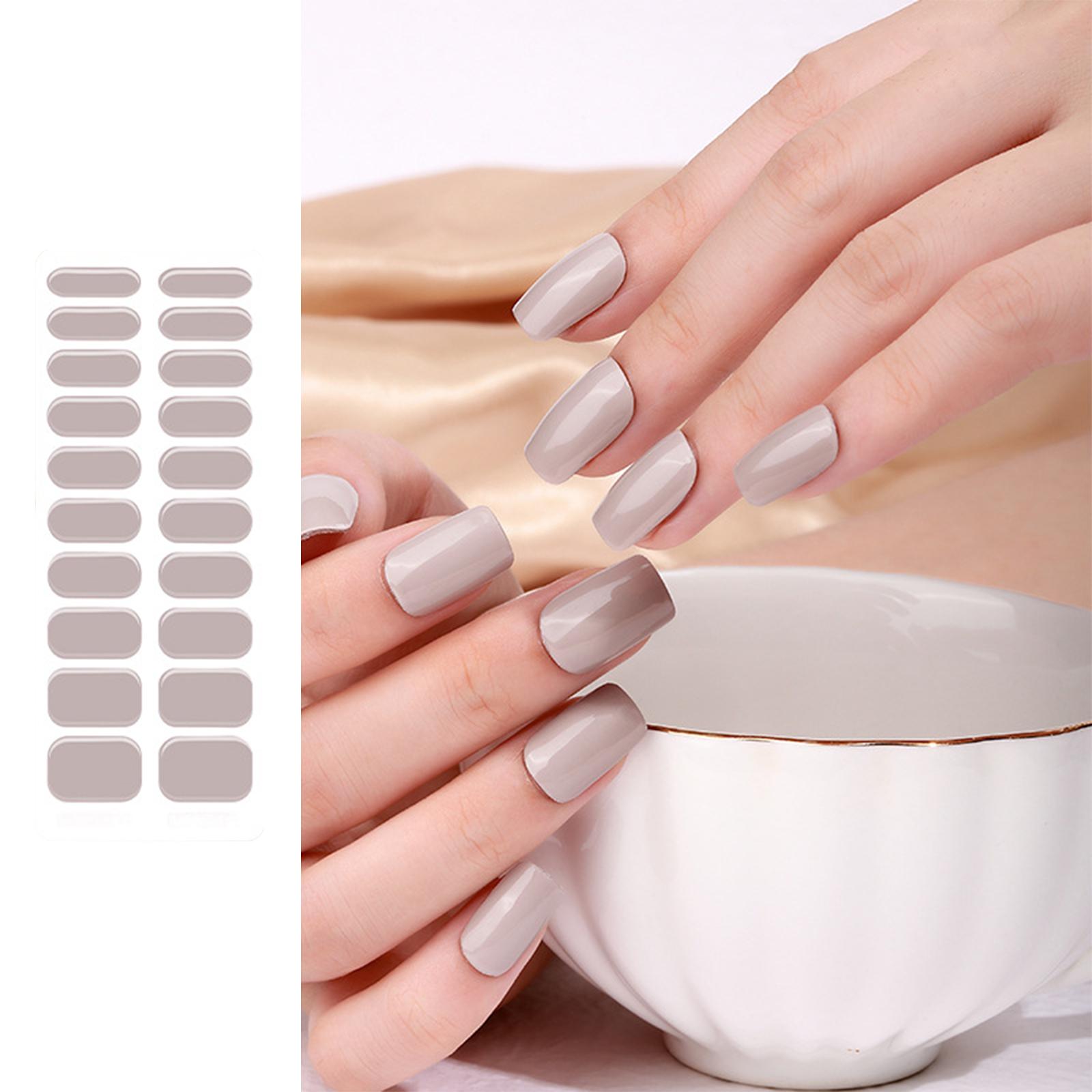 

Напівзатверділий гель-лак для нігтів, наклейки, суцільні кольорові смужки для нігтів, водонепроникний клей, повні обгортки, гелеві наклейки для нігтів, наклейки BSS198