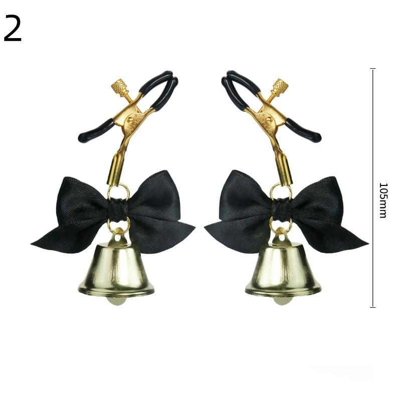 1Pairs Sexy Bow Adjustable Nipple Clamp Breast Small Bell Adult Teasing Sex Toys For Couples