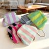 Cross-Border Bestseller: Women's Suede Knit Striped Shoulder Bag - Cloud Clutch Design