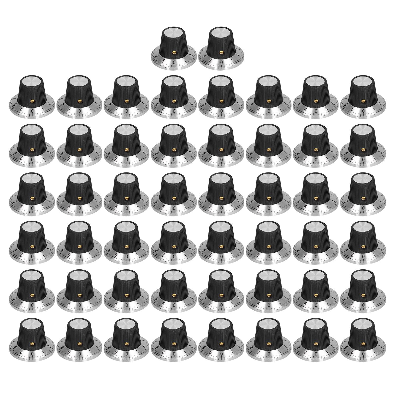 

50Pcs Potentiometer Dial Knob Plastic Control Knobs Caps Replacement with 6mm Shaft BEMC1
