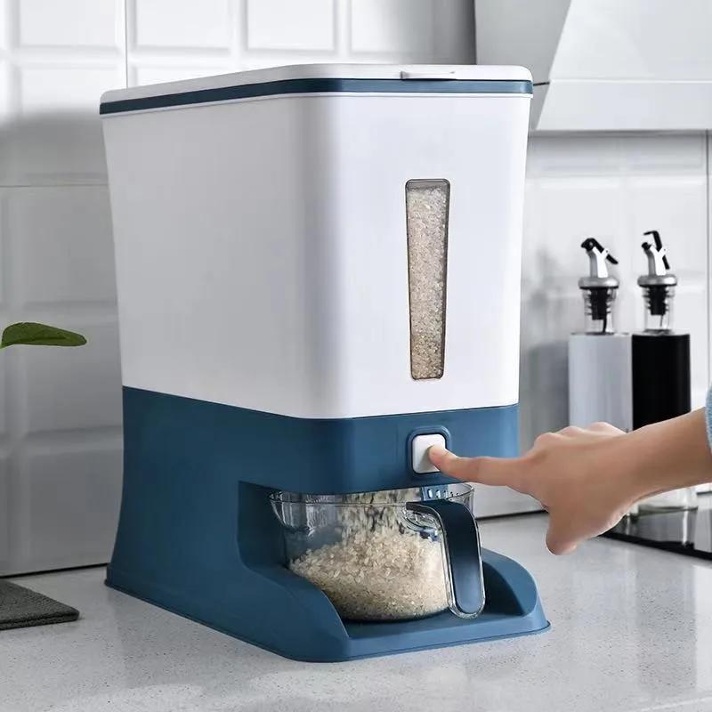10KG Velkokapacitní kbelík na rýži Uzavíratelný box na rýži Kuchyňský kontejner na obiloviny odolný proti hmyzu a vlhkosti Úložný box na zrno a cereálie