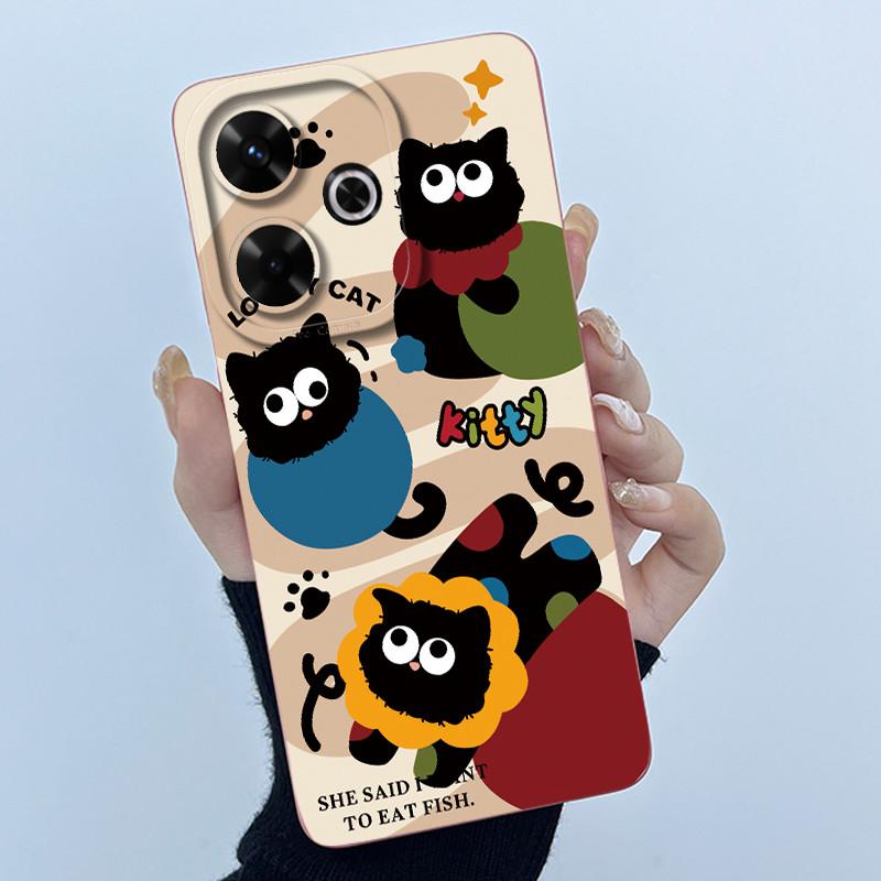 Hülle Für Xiaomi Poco M6 4G Redmi 13 4G 13 5G Niedlicher Panda Süße Mädchen Katzen Silikon Weiche Rückabdeckung Stoßstange Schlanke Schutzhülle