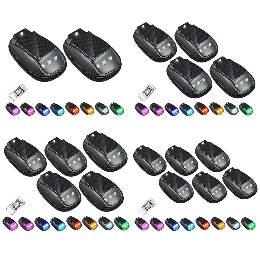 Solar-Autodach-RGB-Stroboskoplicht mit Fernbedienung, Solarbetrieben, Kabinenleuchten, Kein Bohren für LKW, Motorrad, Fahrzeug, Nachtfahrten