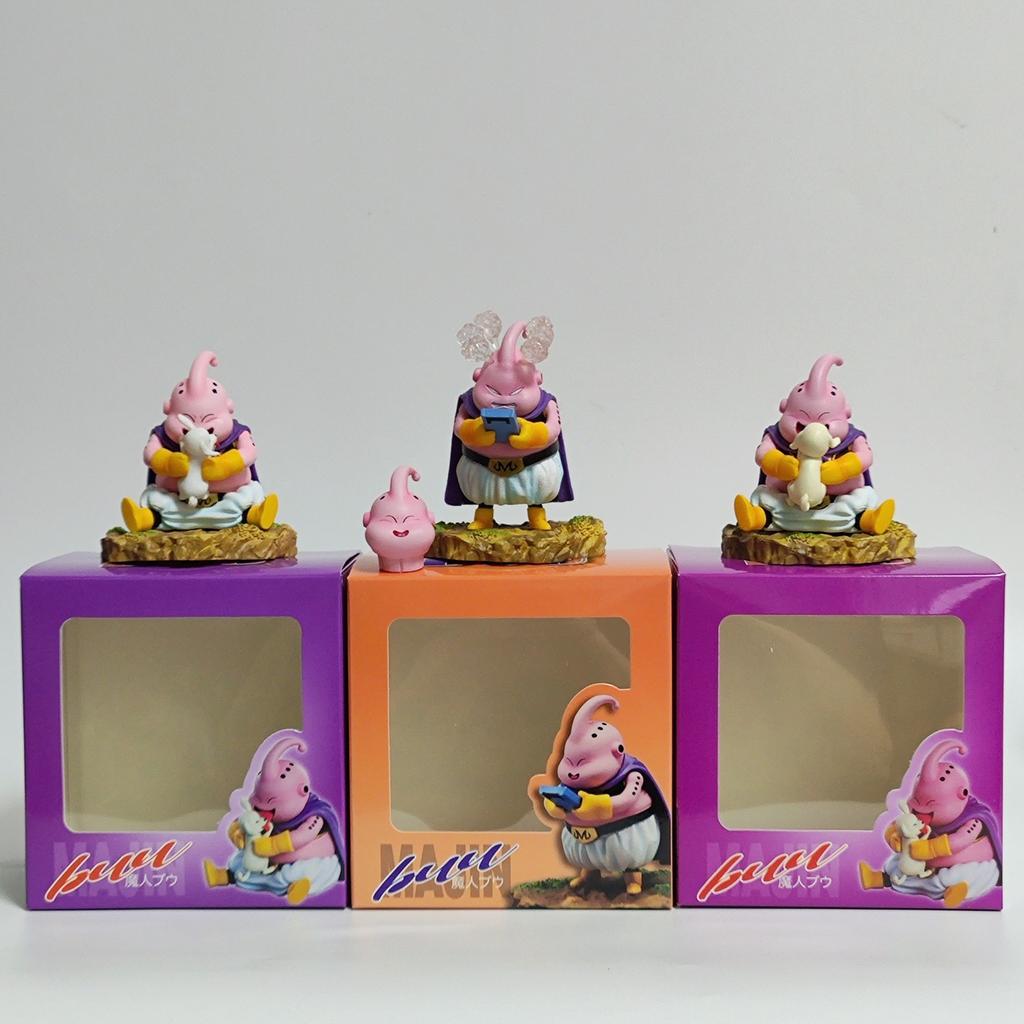 Dragon Ball Z Majin Buu Figure Q Version Buu with Dog & Game Console Pvc Collectible Model Doll Toy
