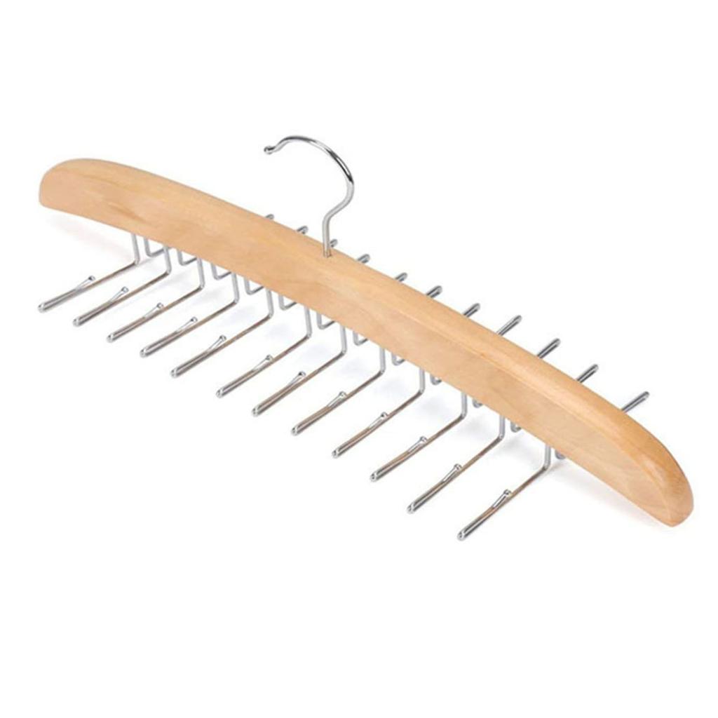 Multifunctional Wooden Hangers With 24 Hooks Belt Underwear Rack Hanger Space Saving Necktie Holder Closet Finishing Organizer