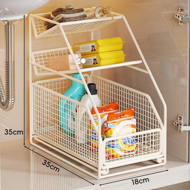 Under Sink Vanity Cabinet Pull-Out Storage Drawer Shelf