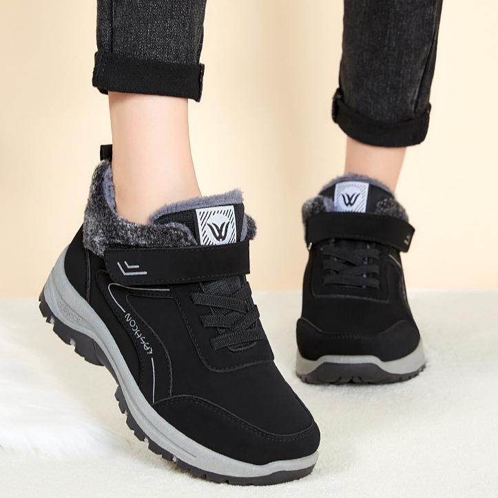 Verdickte Fleecegefütterte Winter-Schneestiefel für Damen, Bequeme Outdoor-Anti-Rutsch-Wanderstiefel für Herbst und Winter