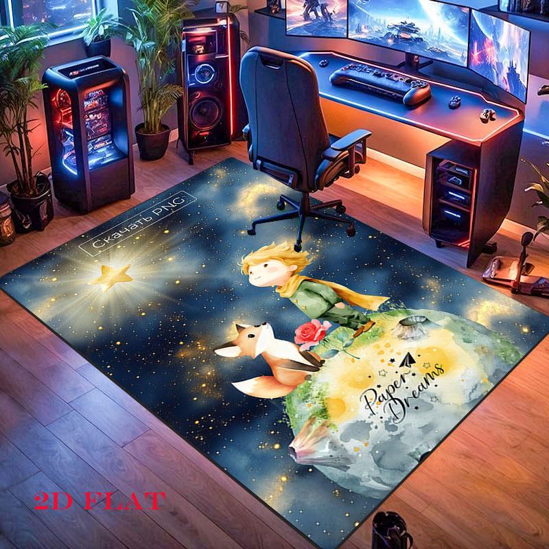 Little Prince Moon Carpet Rug for Living Room Bedroom Home Sofa Decoration,Kids play Nonslip Floor Mat