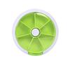 Mini Round 7-Compartment Weekly Pill Organizer - Transparent Portable Rotating Medication Box