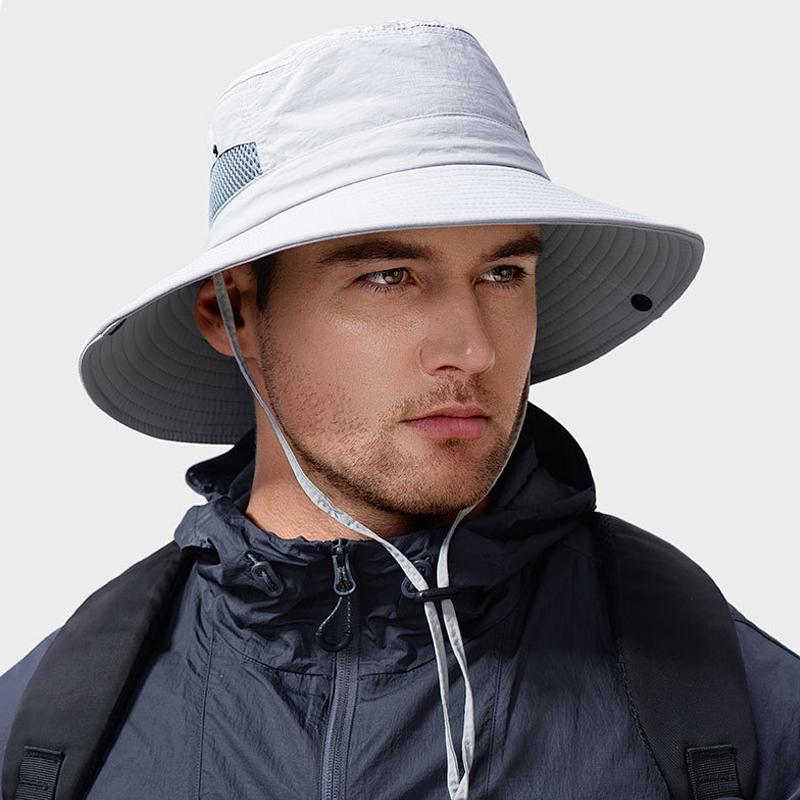 Summer Outdoor Water-Repellent Mountaineering Fisherman Hat Men's Big Head Thin Quick-Drying Hat