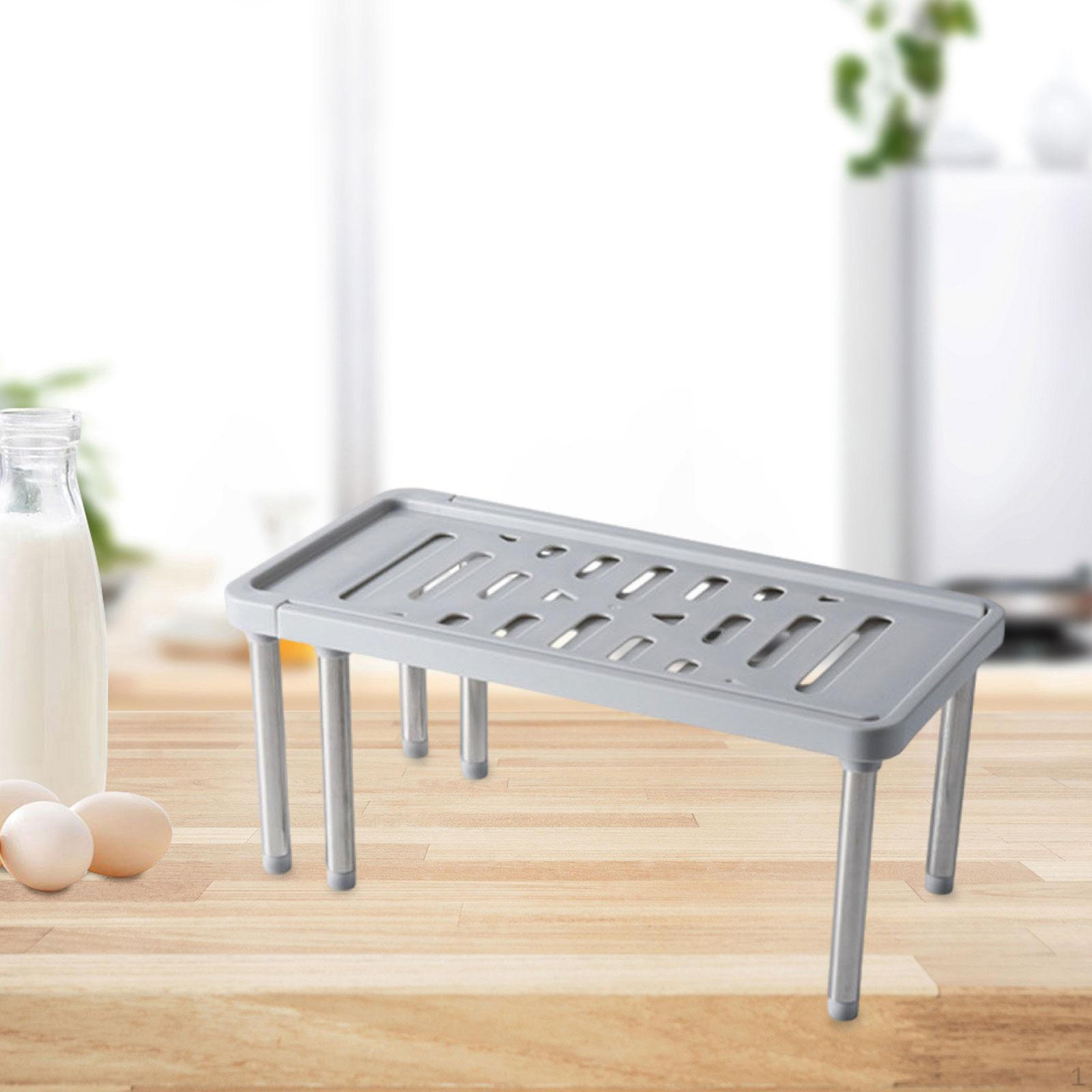 

Регулируемая кухонная стойка для хранения вещей для организации кладовой серый