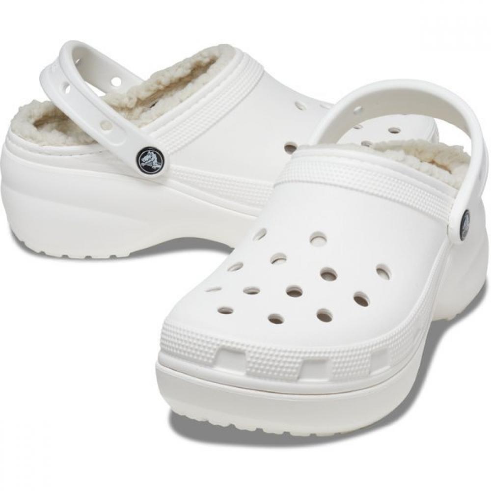 

Crocs Классические женские туфли-сабо на платформе с подкладкой, белые 207938 100 W6(230)