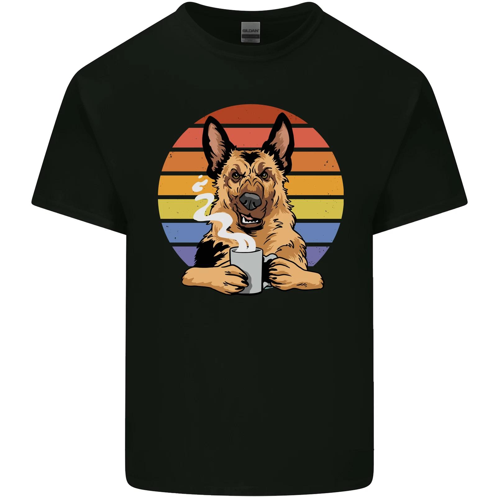 A Fierce German Shepherd Alsatian Coffee Kids T-Shirt Childrens L