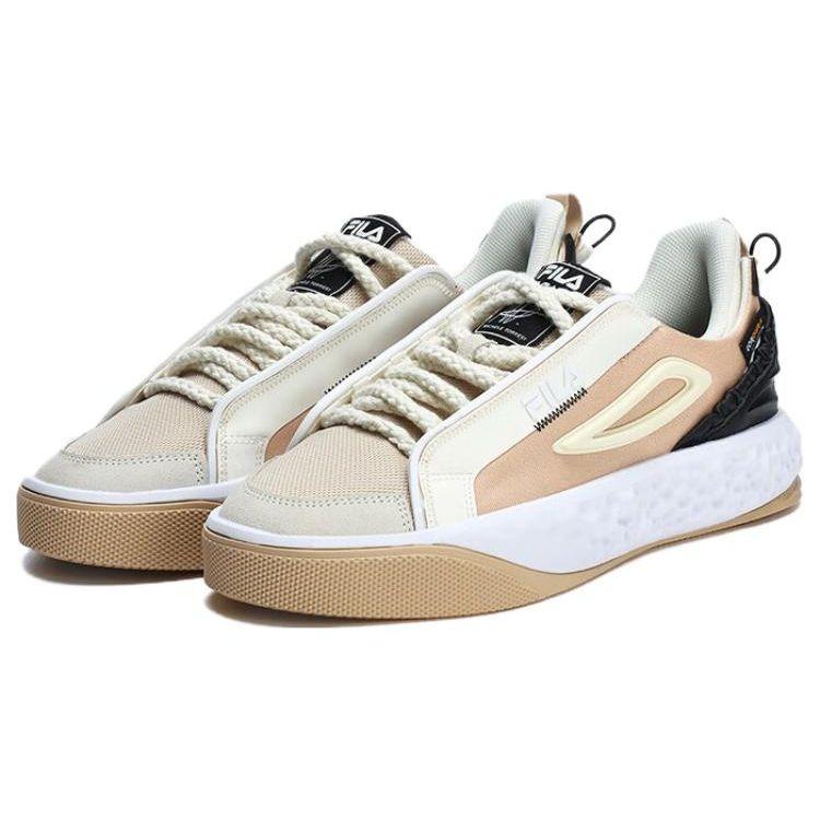 FILA Viva Casual Comfortable Durable Low-Top Skate Shoes Men Sneakers White Brown F12M323201FBV
