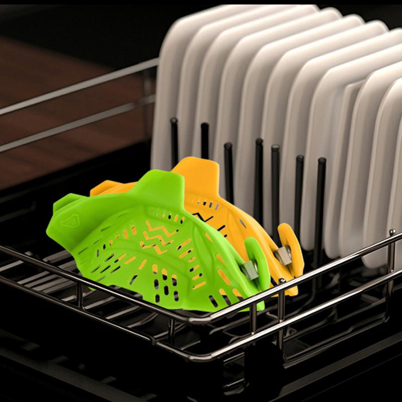 Universal Strainer Silicone Pot Strainer Adjustable Silicone Clip On Strainer For Pots Pans And Bowls Kitchen Pot Strainer