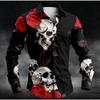 Men's Halloween Skull Printed Long Sleeve Shirts Casual Cardigan New Button Holiday Fashion Shirts