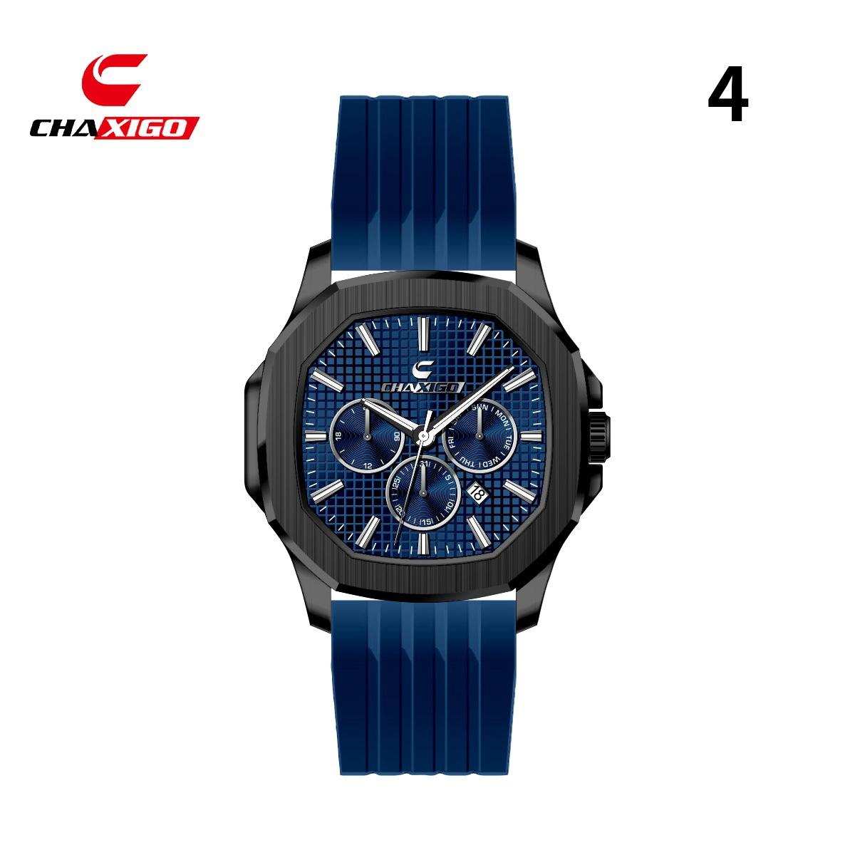

CHAXIGO мужские часы водонепроницаемые часы ремень календарь нержавеющая сталь кварцевые часы