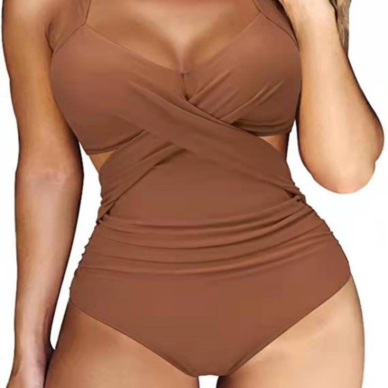 Costume da bagno Tankini intero Halter Plus Size Costume da bagno push-up brasiliano da spiaggia Costume da bagno monokini a vita alta