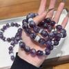 Natural Amethyst Bracelet for Women, Single-Loop Feather Amethyst Bracelet, Gift for Best Friend, Unique Original Design