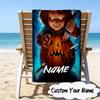 Custom Name Chucky and Tiffany Microfiber Beach Towel Super Soft & Absorbent for Bath, Beach, Travel  Bath Time Accessory, Fan gifts