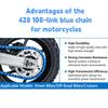 Blue Motorcycle Drive Chain 428 108 Links Transmission System Parts for Honda Kawasaki Yamaha 125Cc~250Cc Ssr Ycf Street Bike Quad Scooter Atv Dirt