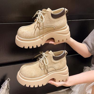 Women's Shoes Heightened Thick-soled Frosted Leather Martin Boots Women's Autumn New Rhubarb Boots Small Man