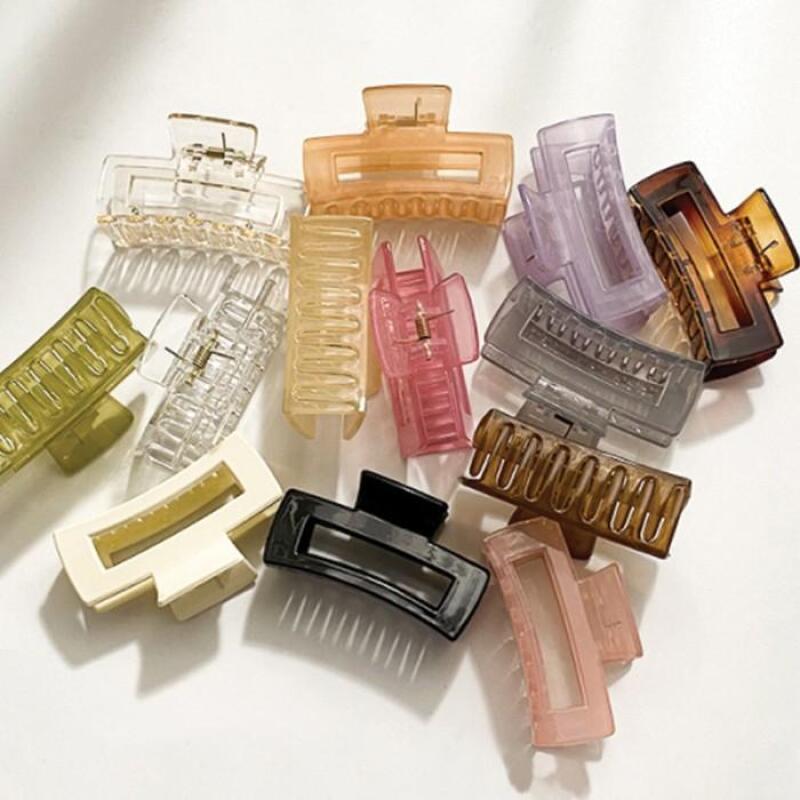 

Square hair clip, half-silent updo hair pin 1 square tongs - transparent