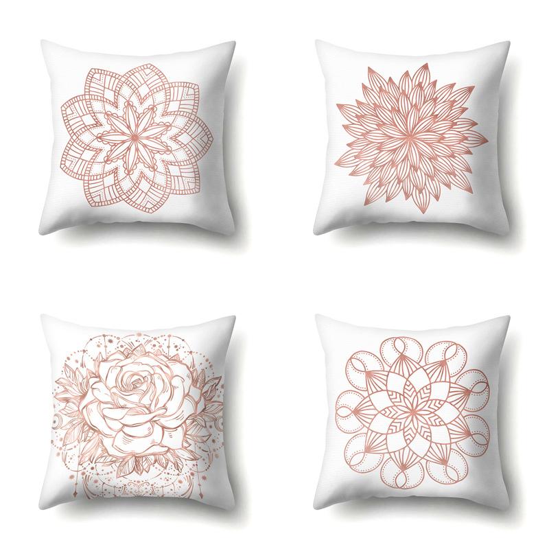 Polyester Pillow Case Automobile Decoration Home Printed Pillow Case Waist Cushion Cover Car Cushion Head Cushion Cover