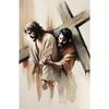 Jesus Carry The Cross Posters and Prints Canvas Printing Vintage Christian Wall Art Picture for Living Room Home Decor Gifts