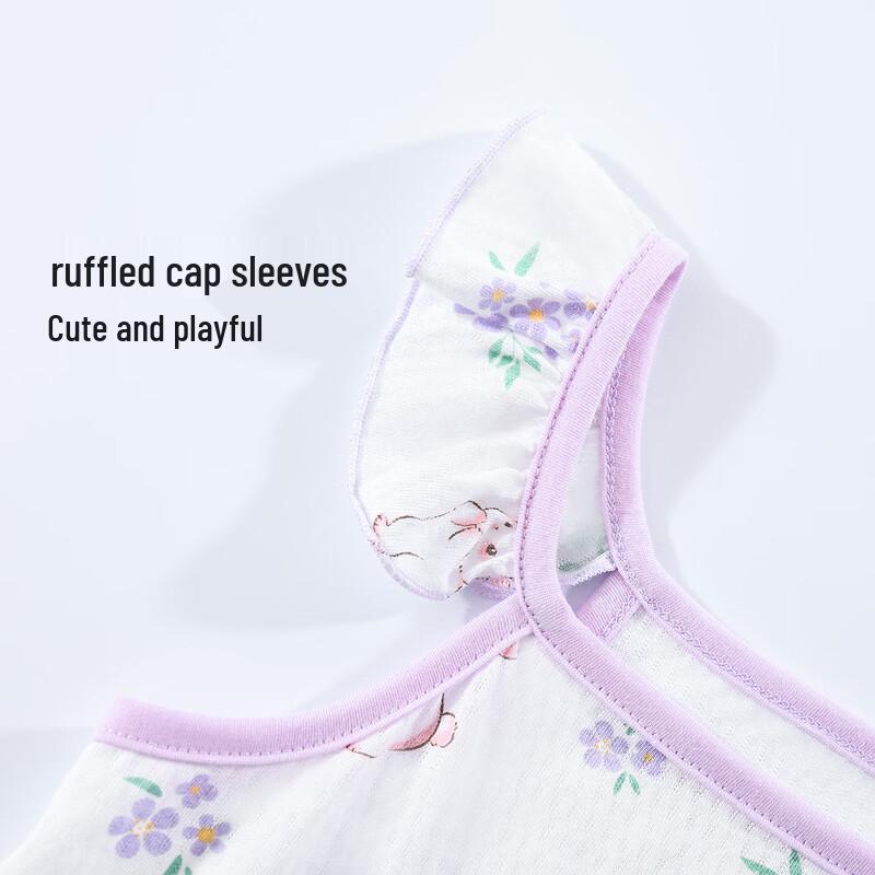Yiershuang Girls' Pure Cotton Sleeveless Pajama & Home Wear Set