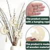 5Pcs Hollow Wooden Hanging Signs Creative Eid Moon Ornament Eid Door Sign  Middle East Moon Festival