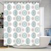 Classic Round Pattern Shower Curtain Waterproof Bathroom Decor White Blue Red Green 3D Print Customizable Size Available