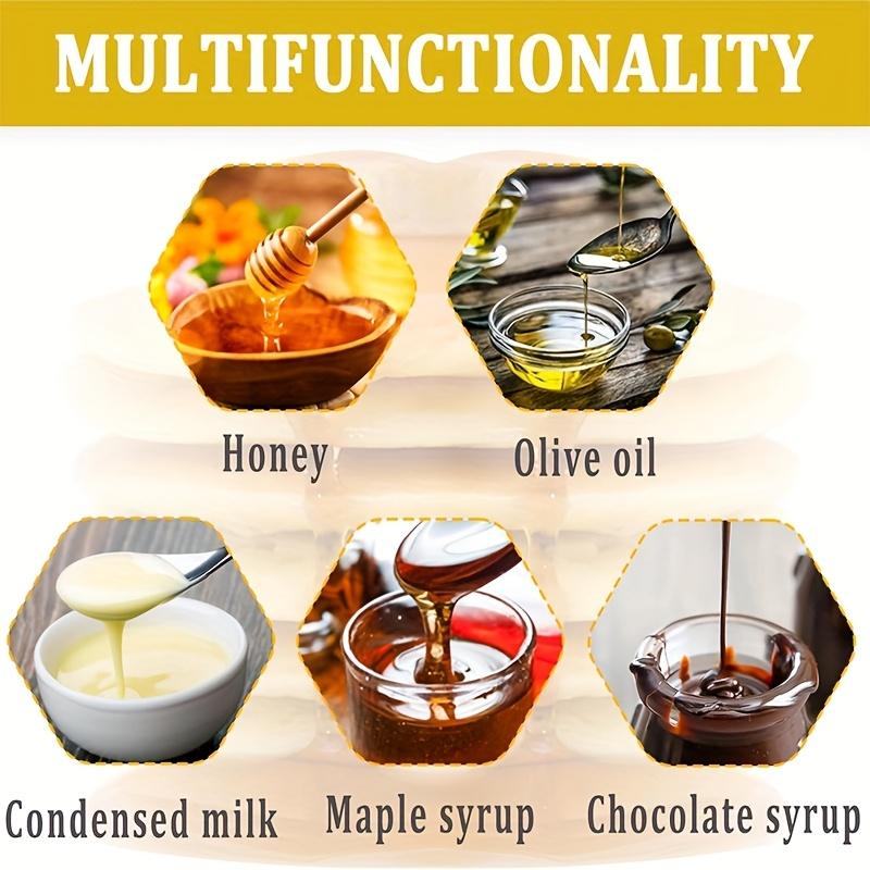 Ein Honigspender aus Glas für Olivenöl, exquisite Sirup- und Zuckerdosen, Salzbehälter, ein tropffreier Honigspender,
