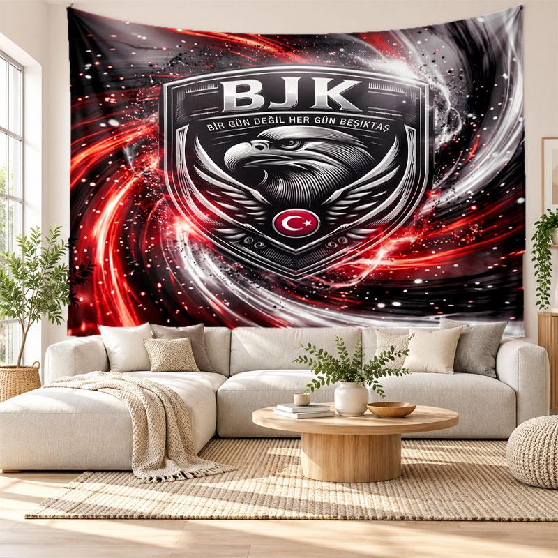 Beşiktaş FC Wall Tapestry, Soft Fabric Wall Hanging, Decorative Backdrop For Bedroom Home Wall Art