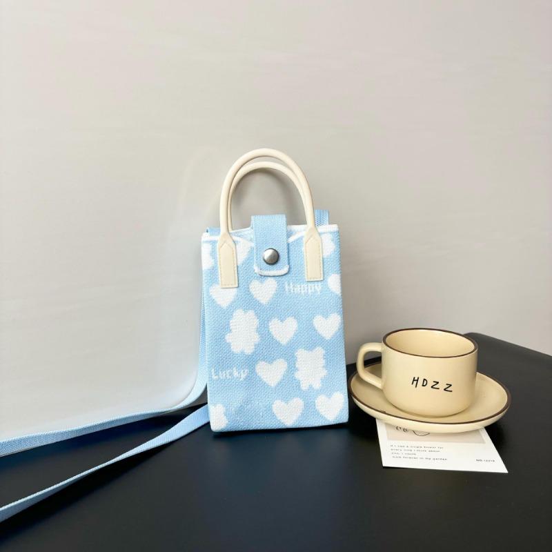 Mobile phone bag flower knitted bag niche versatile shoulder messenger bag trendy tote bag flower knitting